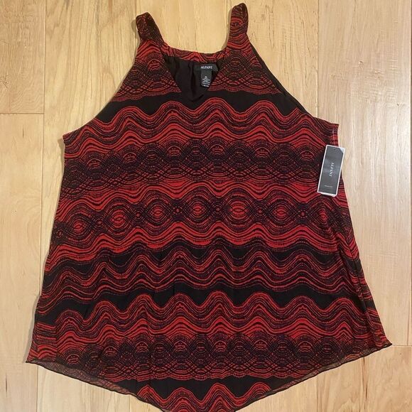 Alfani NWT red and black handkerchief hem halter top. Size XL. - Picture 8 of 11
